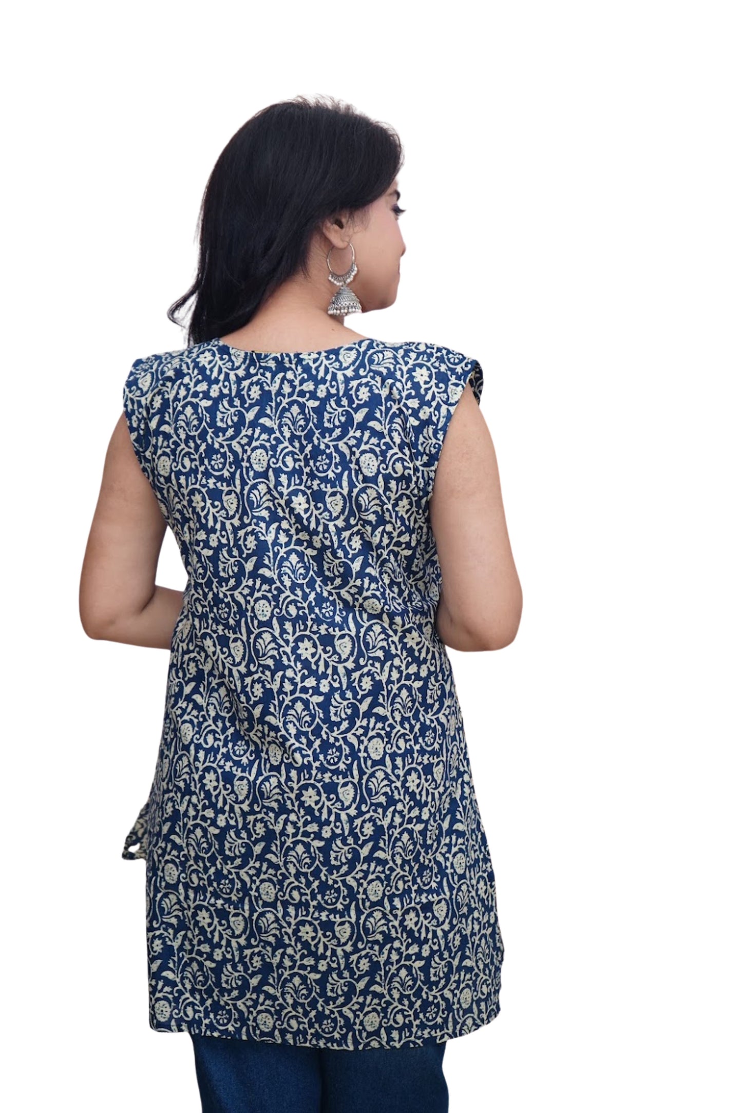Aarohi Indigo Handblock Printed Cotton Kurti