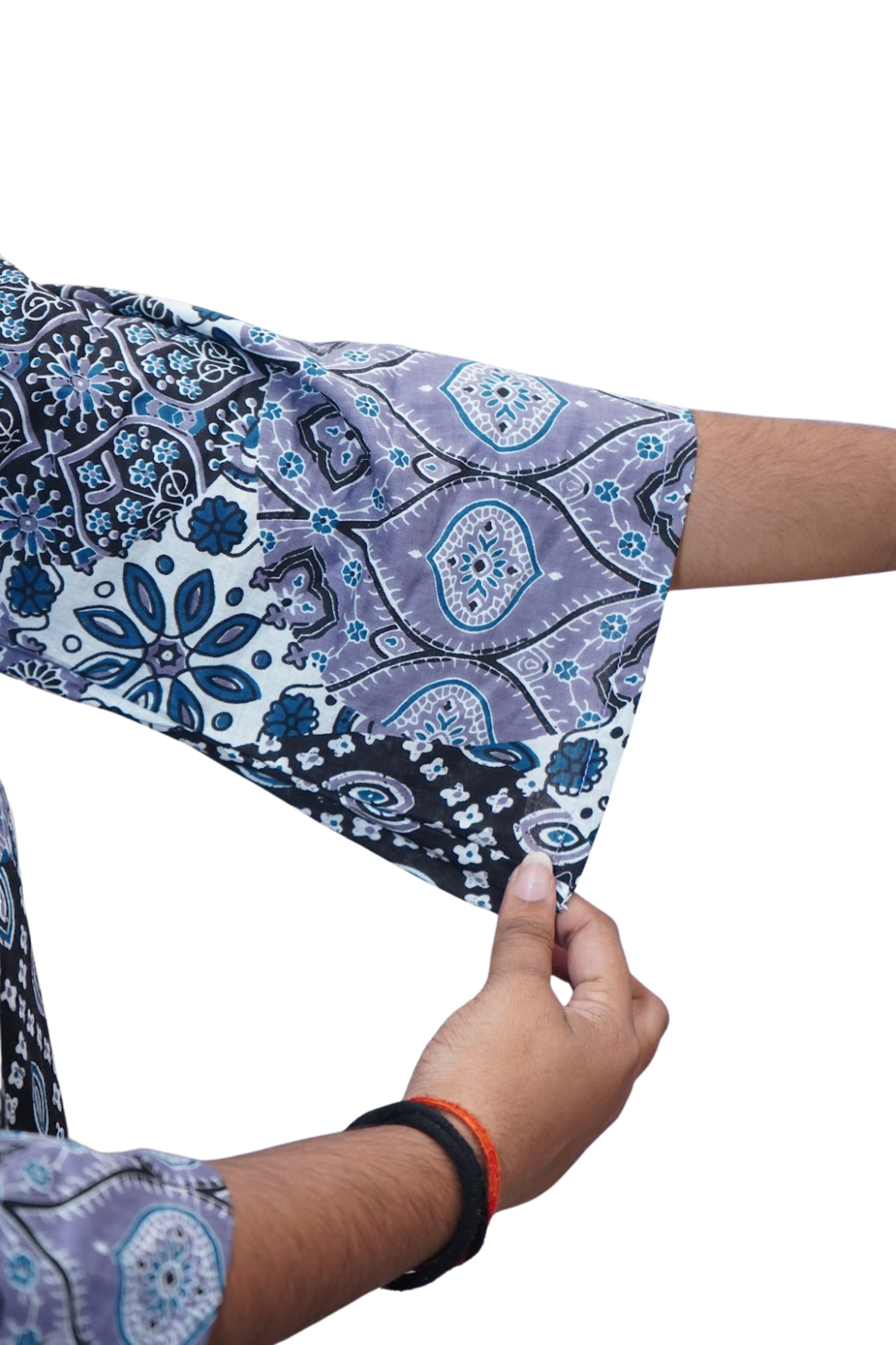 Riya Blue Indigo Ajrakh Patchwork Cotton Kurti